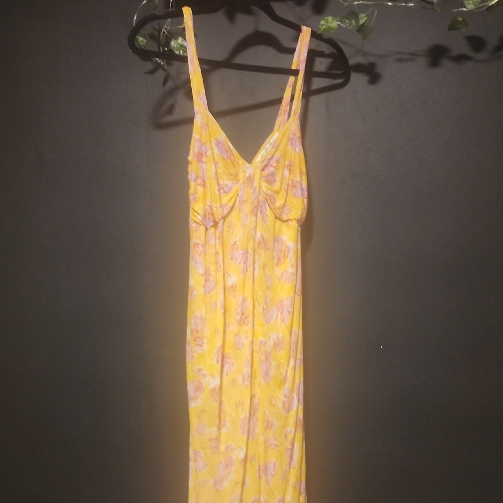 Diane Von Furstenberg Yellow and Pink Midi Dress